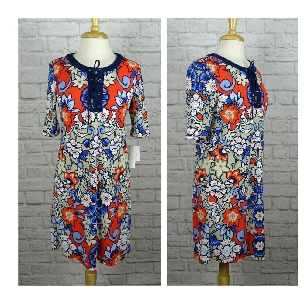 NWT Liz Claiborne Dress Floral Aegean Escape Dress S Small